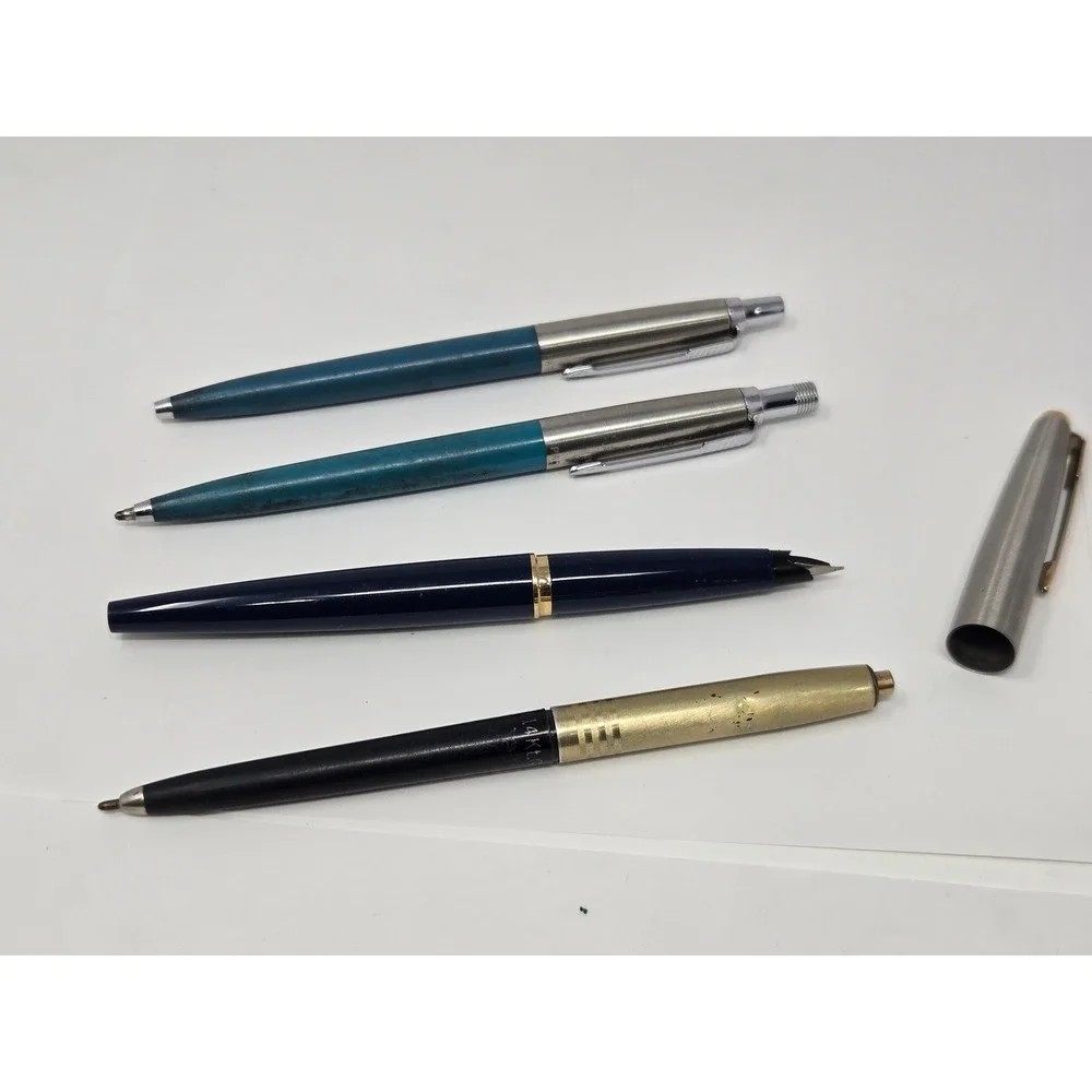 Vintage Parker Jotter Pens Fountain Pen 14K Gold Filled Pencil Lot of 4 Parts